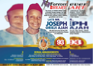 Ebonyi community mourns as Elder Statesman, Joseph Orieji Ajah, passes on at 93