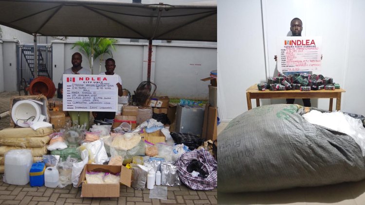 Saudi-bound wanted drug lord arrested as NDLEA raids his clandestine colos lab in Lagos 2 Saudi-bound wanted drug lord arrested as NDLEA raids his clandestine colos lab in Lagos