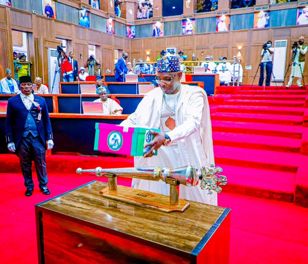 Nasarawa State Governor, Abdullahi Sule presenting the 2026 Budget before lawmakers at the state House of Assembly