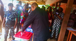 Former presidential candidate, Peter Obi casting his vote during Anambra governorship election