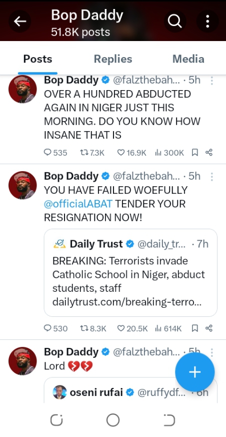 “You've failed woefully … tender your resignation now” – Falz slams Tinubu over wave of kidnappings 2 Screenshot 20251121 153527 1