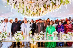 Tinubu hails Jonathan at foundation’s 10th anniversary2 1 At the Goodluck Jonathan Foundation's 10th anniversary event in Abuja, President Bola Ahmed Tinubu @officialABAT, represented by Vice President Kashim Shettima @officialSKSM , joined former President Goodluck Jonathan, his wife and former First Lady, Dame Patience Jonathan, alongside other high-profile dignitaries to celebrate the foundation's achievements in promoting democracy . Photo credit: State House