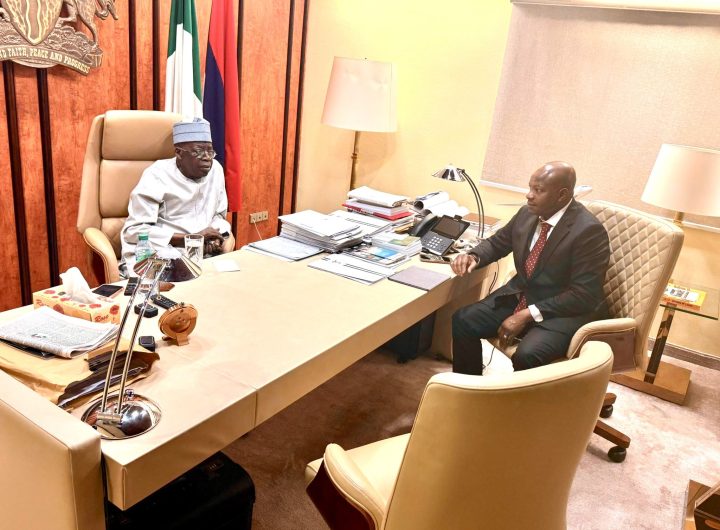 Director-General of the Department of State Services (DSS), Mr. Tosin Adeola Ajayi, briefing President Bola Ahmed Tinubu on the security situation on Friday night.