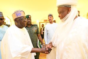 Sultan of Sokoto, Alhaji Muhammad Sa’ad Abubakar III; Speaker Tajudeen Abbas with President Bola Ahmed Tinubu, during an Audience at the Presidential Villa Abuja on Friday. PHOTO: STATE HOUSE.