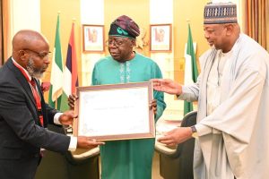 Tinubu receives Prof. Adenle, winner of inaugural global M.S. Swaminathan Award for Food and Peace