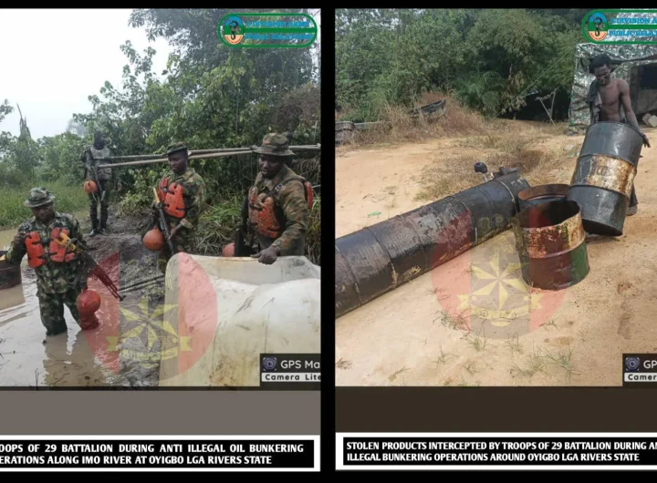 Troops deactivate 7 illegal refining sites, recover over 109,000 litres of stolen products in Niger Delta