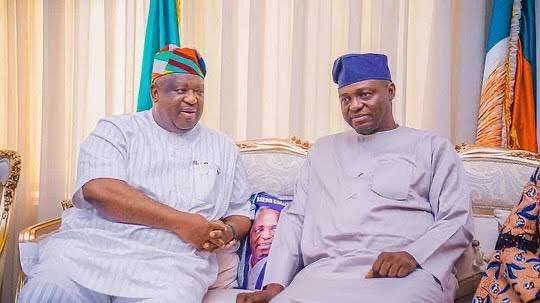 Plateau Governor Mutfwang dumps PDP for APC as party claims full grip on North Central 2 APC National Chairman, Nentawe Yelwata and Plateau State Governor, Caleb Mutfwang