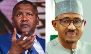 Aliko Dangote and Chief Executive of NMDPRA, Ahmed Farouk