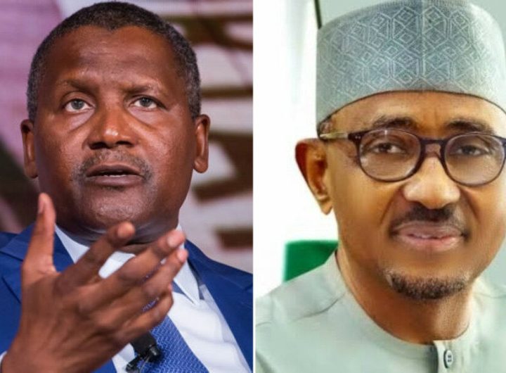 Aliko Dangote and Chief Executive of NMDPRA, Ahmed Farouk