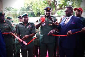 COAS Lieutenant General Waidi Shaibu, during the commissioning of a mega NAPEX super store by NAWLG at TA Lagbaja Cantonment Ikeja, Lagos State.