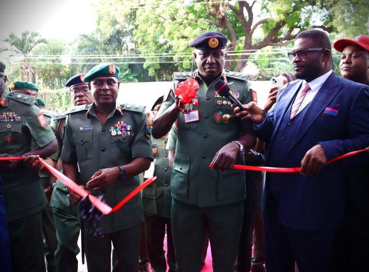 COAS Lieutenant General Waidi Shaibu, during the commissioning of a mega NAPEX super store by NAWLG at TA Lagbaja Cantonment Ikeja, Lagos State.