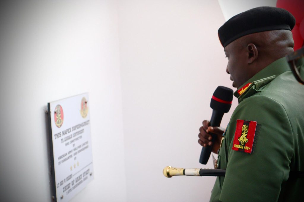 COAS commissions NAPEX super store in TA Lagbaja Cantonment Ikeja 2 COAS Lieutenant General Waidi Shaibu, during the commissioning of a mega NAPEX super store by NAWLG at TA Lagbaja Cantonment Ikeja, Lagos State.