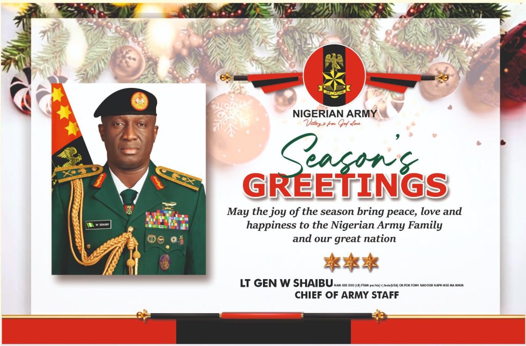 Christmas: COAS Shaibu reaffirms commitment to professional, combat-ready Nigerian Army