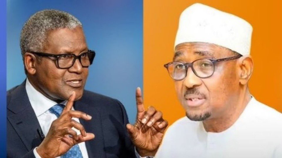 Aliko Dangote and Chief Executive of NMDPRA, Ahmed Farouk