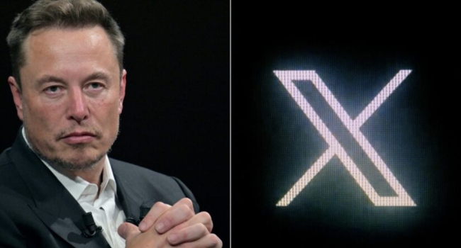 Elon Musk and X logo
