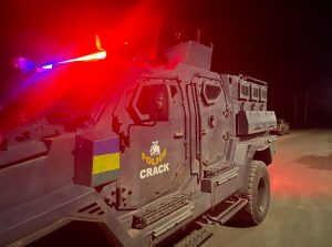 Police vehicle on patrol