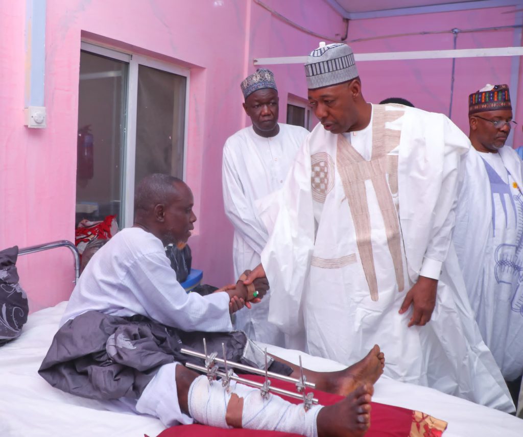 VP Shettima, Zulum visit Maiduguri mosque bomb blast victims 3 Vice President Kashim Shettima and Borno State Governor, Babagana Zulum, on Friday paid a condolence visit to victims of Maiduguri mosque bomb attack
