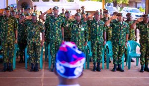 President Bola Tinubu addressing Nigerian military troops