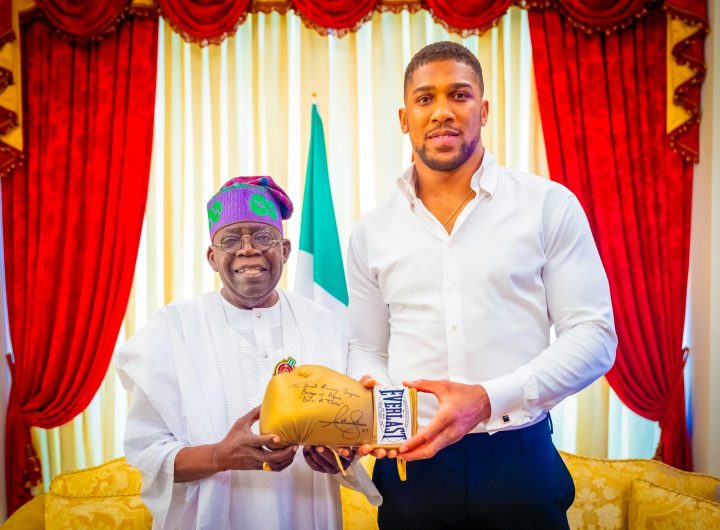 President Bola Tinubu and Anthony Joshua. Photo credit: State House