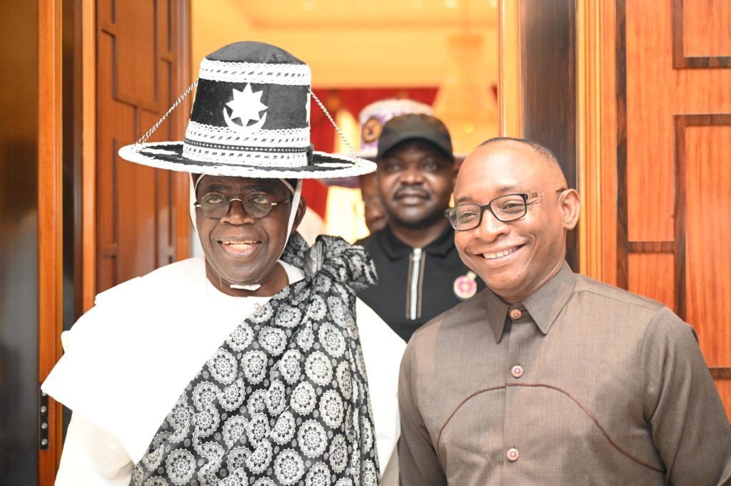 Photo news: L:R President Bola TInubu and Director General of Bureau for Public Procurement, BPP Dr Adebowale Adedokun on a courtesy visit to His Excellency in Lagos on Saturday.