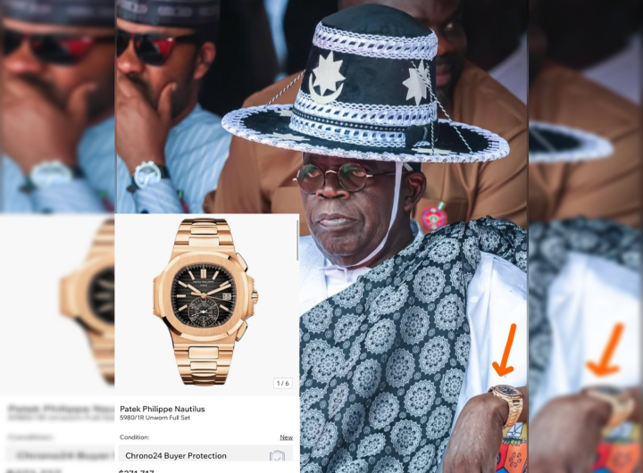 Tinubu sparks outrage at Lagos Eyo festival wearing ₦400m Patek Philippe watch amid economic hardship