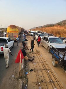 Traffic jam along Abuja Lokoja road due to Christmas