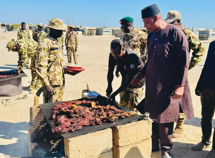 Zulum celebrates Christmas with frontline soldiers in Malam Fatori