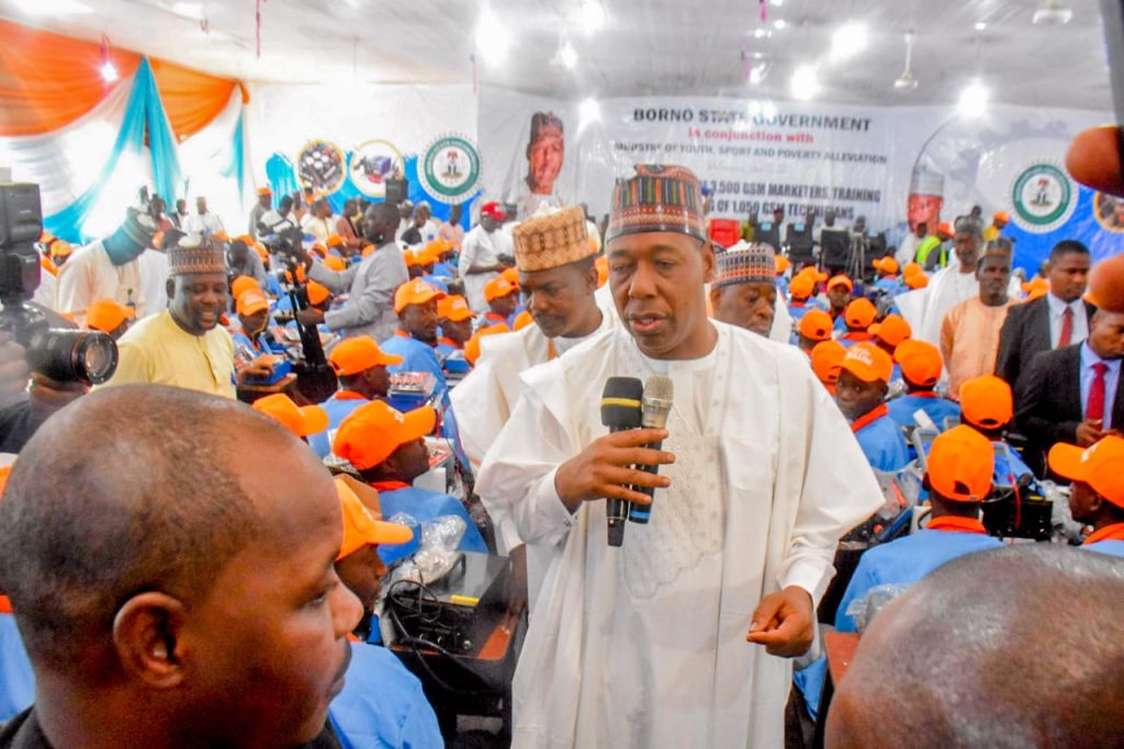 Zulum disburses N1bn trains 1050 youths on GSM repairs