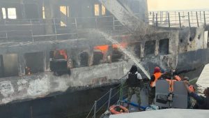 Nigerian Navy rescues 20 crew members form burning vessel