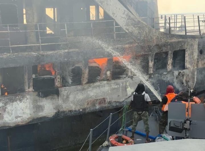 Nigerian Navy rescues 20 crew members form burning vessel