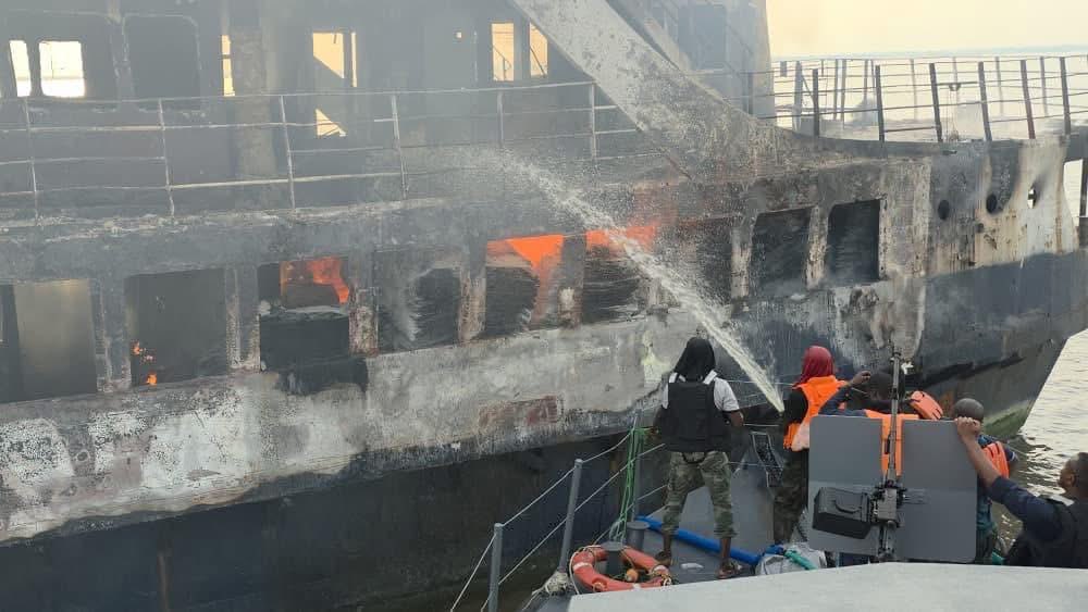 Nigerian Navy rescues 20 crew members form burning vessel