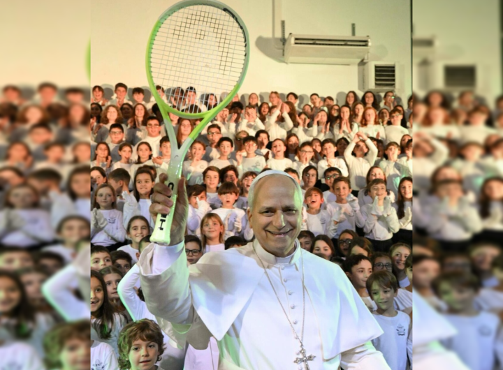 pope Leo attends Christmas concert in a school