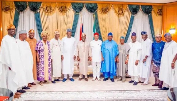 President Bola Tinubu on Wednesday met with the aspirants at the State House, Abuja. Photo credit: State House