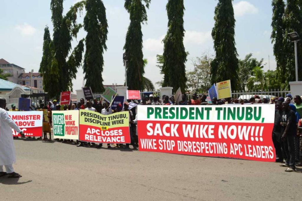APC leaders, Tinubu support groups demand sack of Wike at Abuja rally