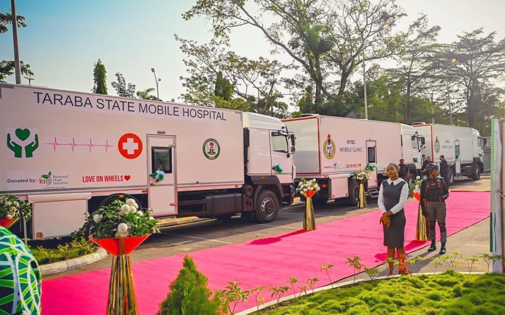 Nigerian first lady donates 3 mobile ambulances to Taraba Govt, NYSC