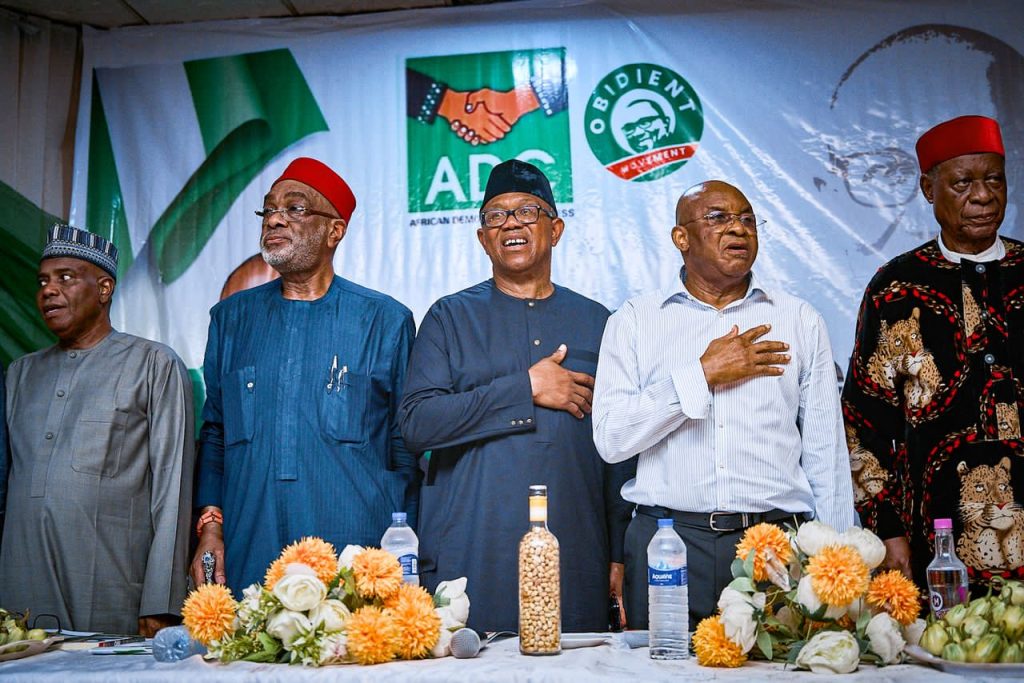 Former Anambra State Governor, Peter Obi on Wednesday officially joined the African Democratic Congress (ADC)