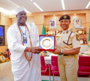 His Imperial Majesty, the Ooni of Ife, Oba Adeyeye Enitan Babatunde Ogunwusi (Ojaja II) was warmly received by the Comptroller-General Immigration Service, Kemi Nandap, and members of her Management Team. Photo credit: @nigimmigration/X