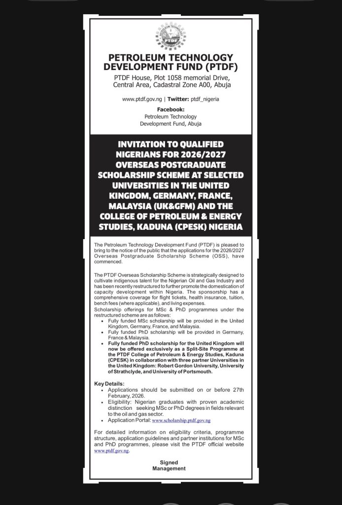 PTDf scholarship