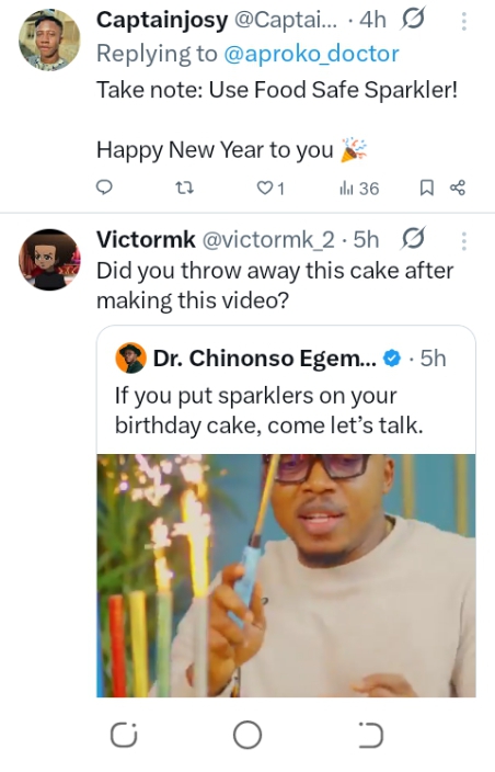 Aproko Doctor warns against use of sparklers on birthday cakes 4 Screenshot 20260123 151454 1