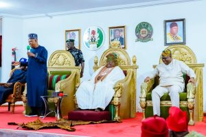 VP Kashim Shettima on Wednesday paid homage to the Gbong Gwom Jos and Chairman, Plateau State Council of Chiefs and Emirs , HRH Jacob Gyang Buba.