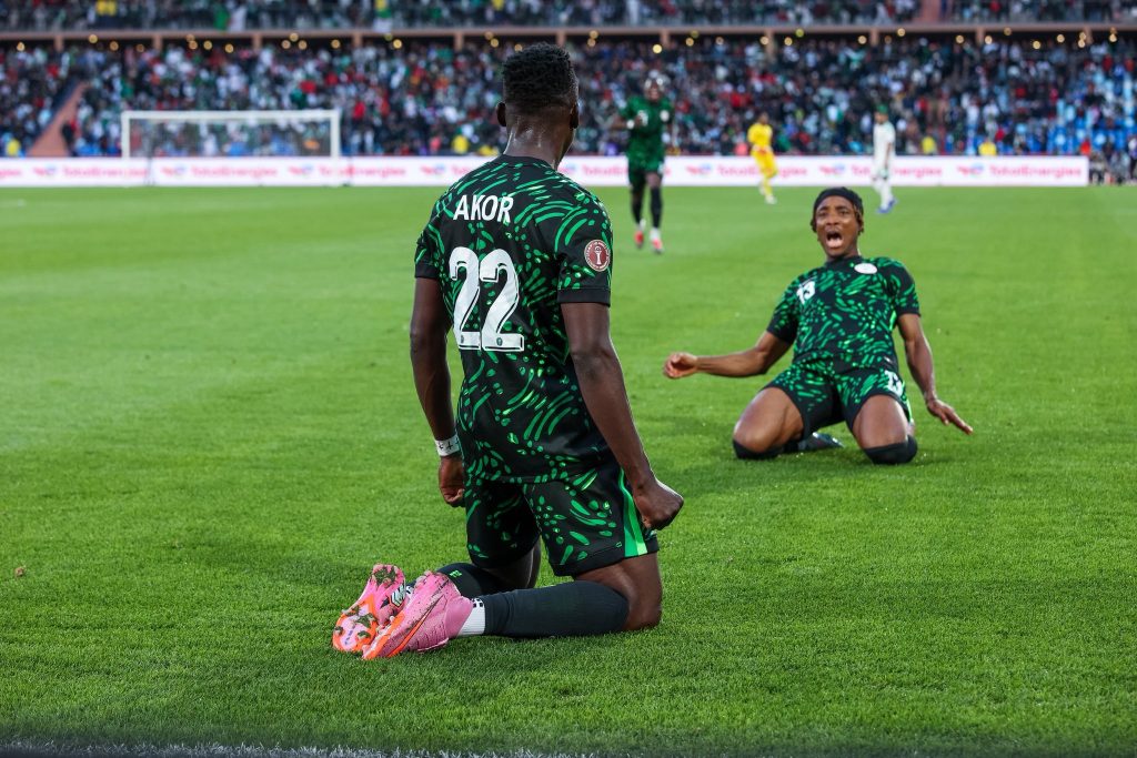 Super Eagles soar past Algeria 2–0, set up AFCON semi-final clash with Morocco 4 Super Eagles Akor scores against Algeria
