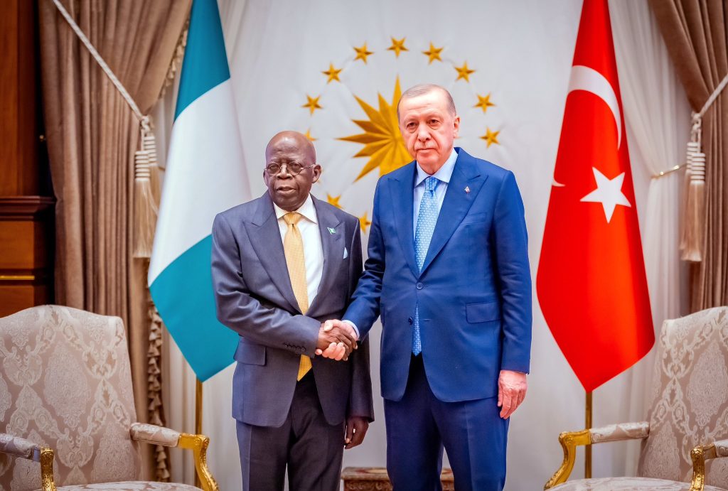 Nigerian President Bola Tinubu and Turkish President Recep Tayyip Erdogan