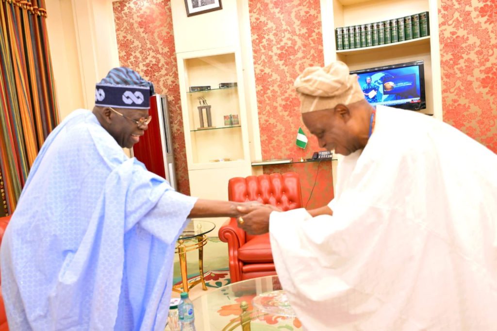 President Bola Ahmed Tinubu meets with Olubadan of Ibadanland,Oba Rashidi Adewolu Ladoja at the Presidential Villa, Abuja on Friday 23/01/2026, Photo credit: State House.