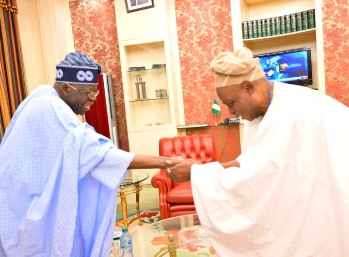 President Bola Ahmed Tinubu meets with Olubadan of Ibadanland,Oba Rashidi Adewolu Ladoja at the Presidential Villa, Abuja on Friday 23/01/2026, Photo credit: State House.