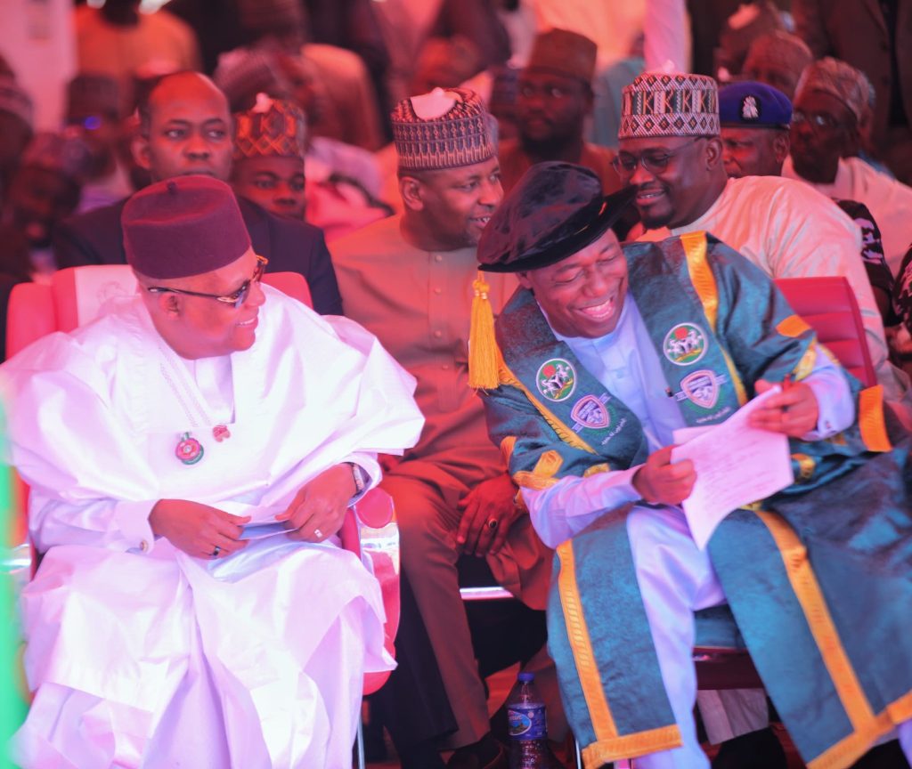 Zulum approves employment for 81 top KIU graduates 3 Borno State Governor Babagana Zulum and Vice President Kashim Shettima during the convocation ceremony