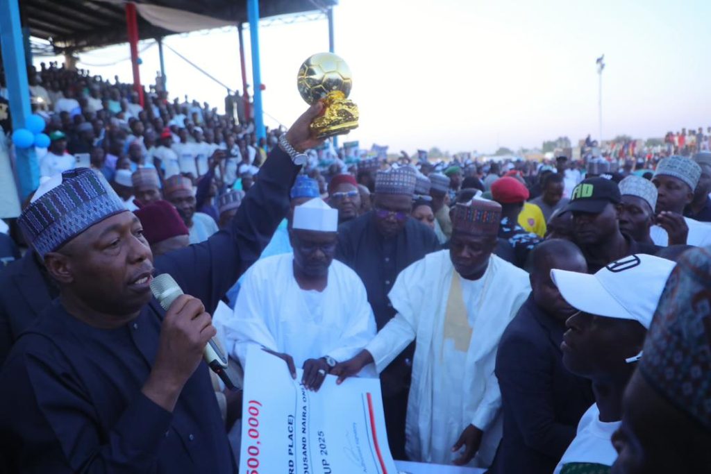 Zulum presents Senator Ndume Unity Cup grand finale trophy to Biu United 2 Zulum presents Senator Ndume Unity Cup grand finale trophy to Biu United