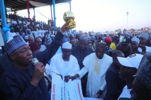 Zulum presents Senator Ndume Unity Cup grand finale trophy to Biu United