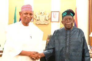 Kano State Governor, Abba Yusuf and President Bola Tinubu after a meeting at Aso Villa Abuja