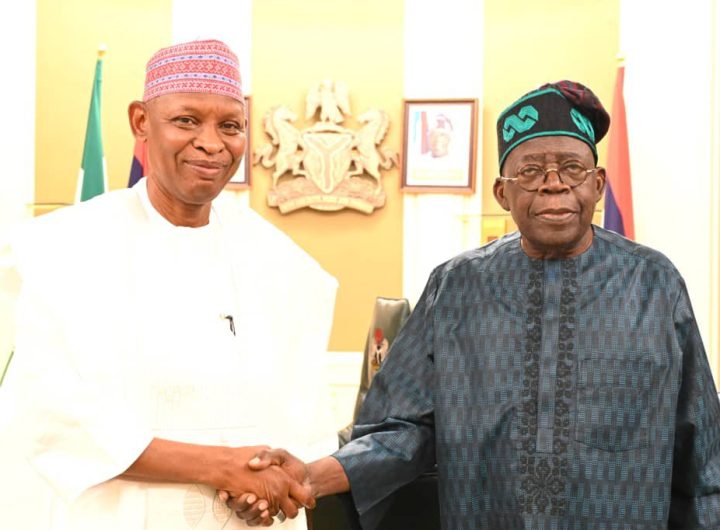 Kano State Governor, Abba Yusuf and President Bola Tinubu after a meeting at Aso Villa Abuja