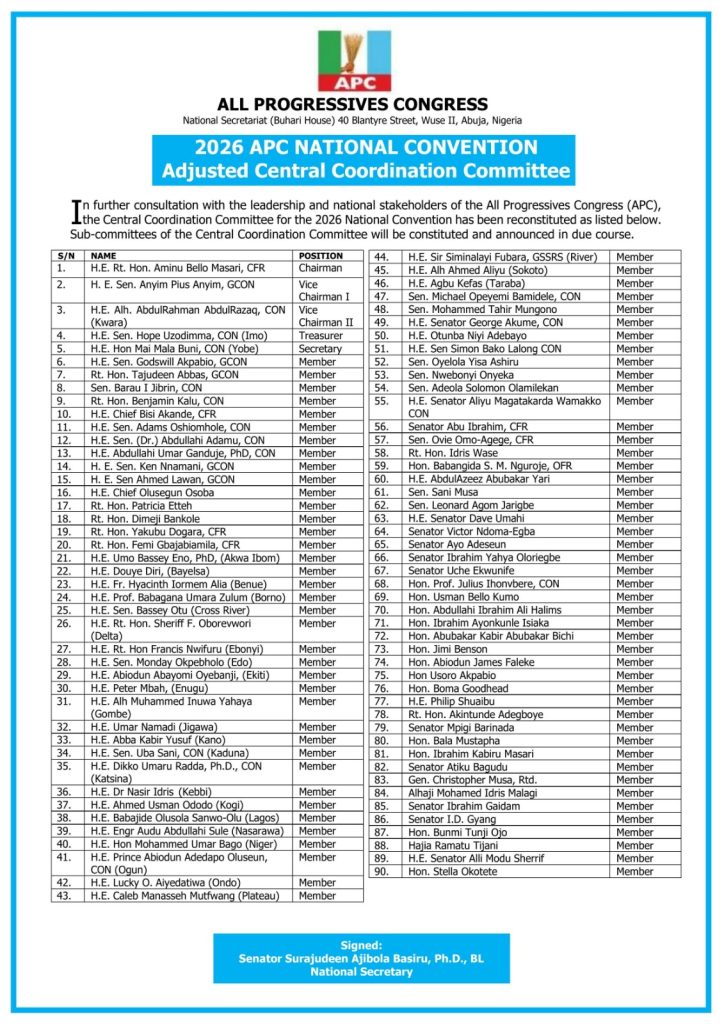 APC appoints Masari as Convention Committee Chairman, replaces Uzodimma 2 APC National convention